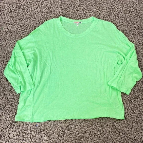 NWOT Sundry Pop Lime Athletic Crew Neck T-shirt - Picture 3 of 6